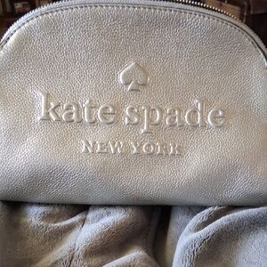 kate spade Metallic Silver Dome Cosmetic Pouch